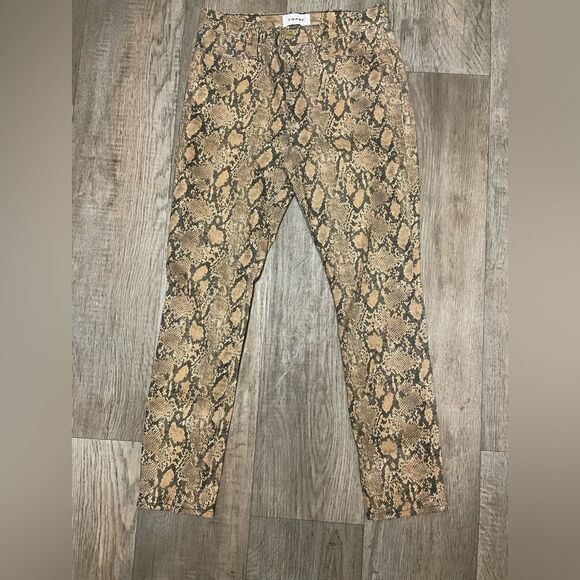 FRAME Le High Skinny Crop Coated Python Jeans size 28 - Picture 2 of 8